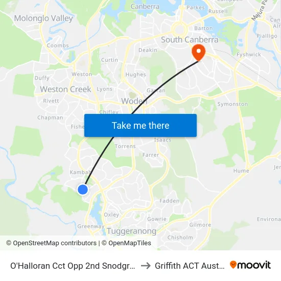 O'Halloran Cct Opp 2nd Snodgrass Cr to Griffith ACT Australia map