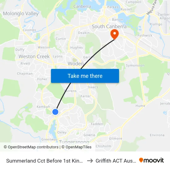 Summerland Cct Before 1st Kingsmill St to Griffith ACT Australia map