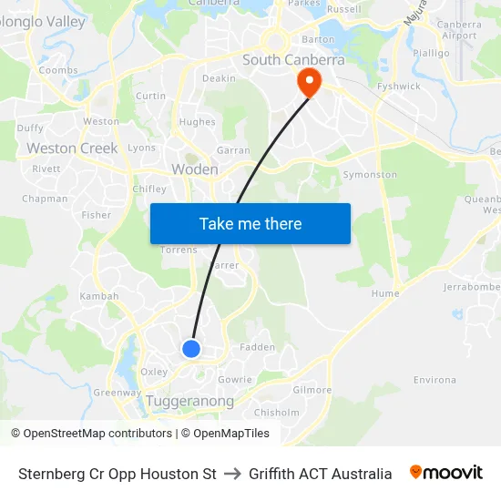 Sternberg Cr Opp Houston St to Griffith ACT Australia map
