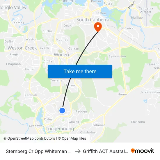 Sternberg Cr Opp Whiteman Cr to Griffith ACT Australia map
