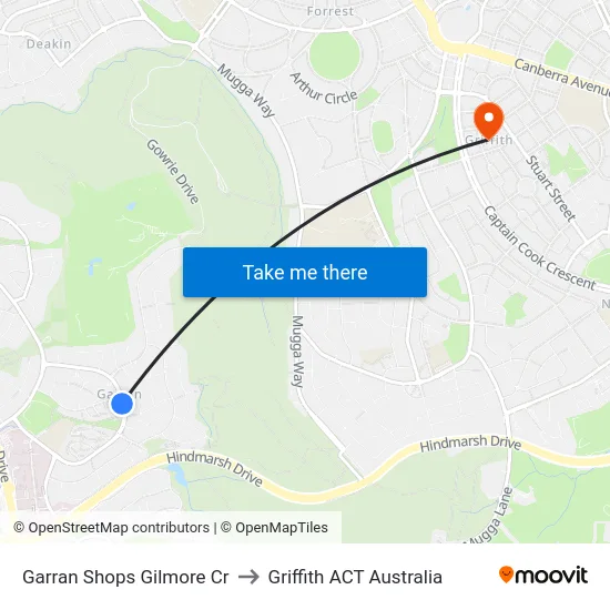 Garran Shops Gilmore Cr to Griffith ACT Australia map