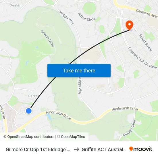 Gilmore Cr Opp 1st Eldridge Cr to Griffith ACT Australia map