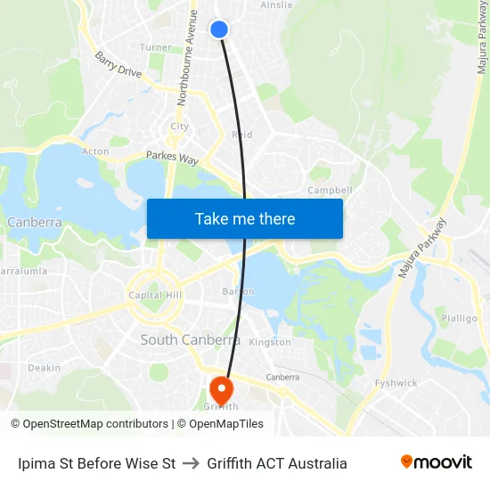 Ipima St Before Wise St to Griffith ACT Australia map