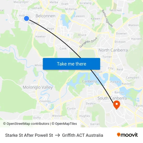 Starke St After Powell St to Griffith ACT Australia map