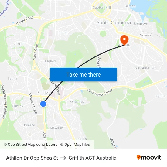 Athllon Dr Opp Shea St to Griffith ACT Australia map