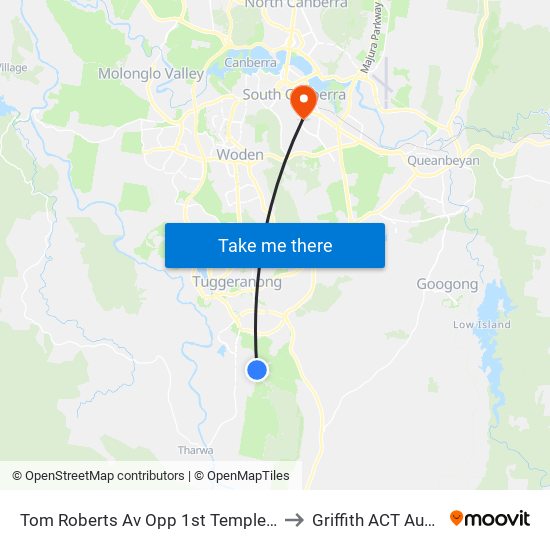 Tom Roberts Av Opp 1st Templestowe Av to Griffith ACT Australia map