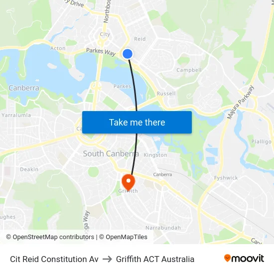 Cit Reid Constitution Av to Griffith ACT Australia map