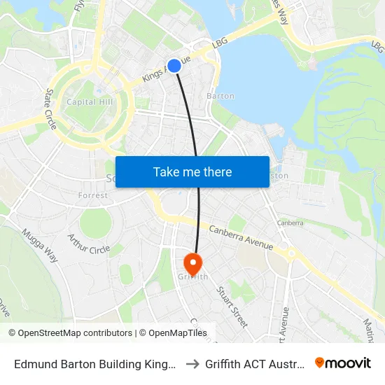 Edmund Barton Building Kings Av to Griffith ACT Australia map