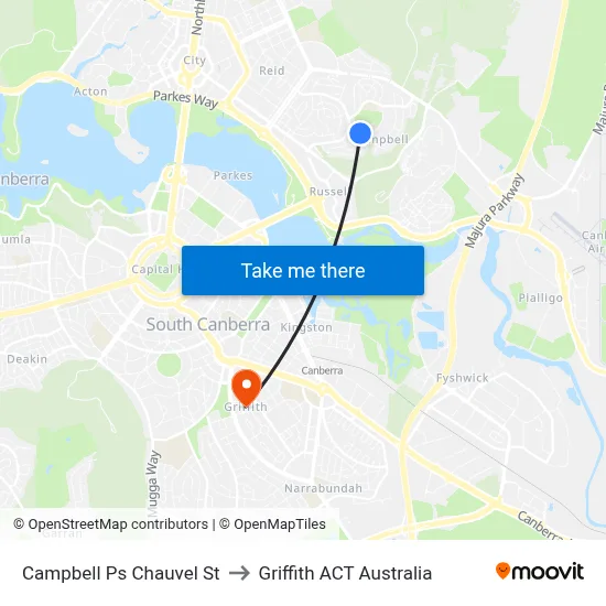 Campbell Ps Chauvel St to Griffith ACT Australia map