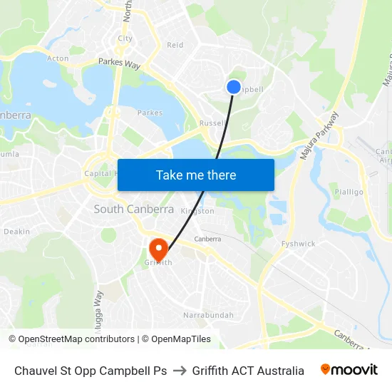 Chauvel St Opp Campbell Ps to Griffith ACT Australia map