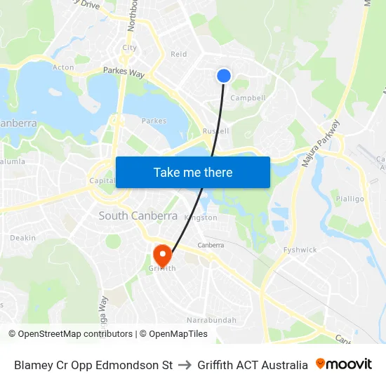 Blamey Cr Opp Edmondson St to Griffith ACT Australia map