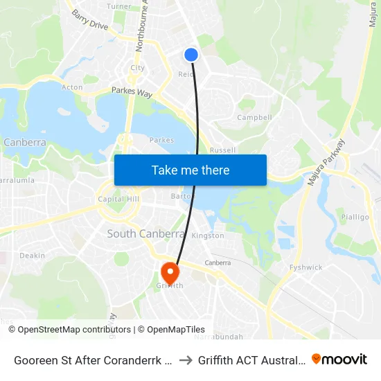 Gooreen St After Coranderrk St to Griffith ACT Australia map