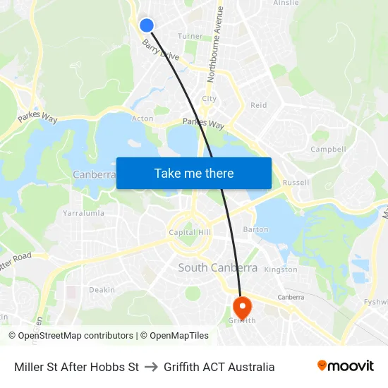 Miller St After Hobbs St to Griffith ACT Australia map