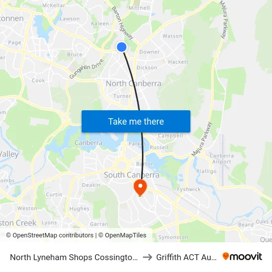 North Lyneham Shops Cossington Smith Cr to Griffith ACT Australia map