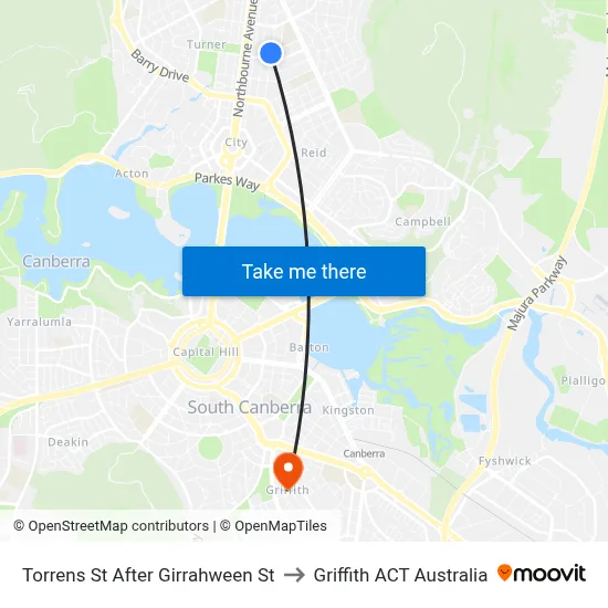 Torrens St After Girrahween St to Griffith ACT Australia map