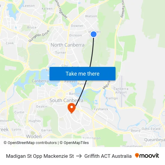 Madigan St Opp Mackenzie St to Griffith ACT Australia map