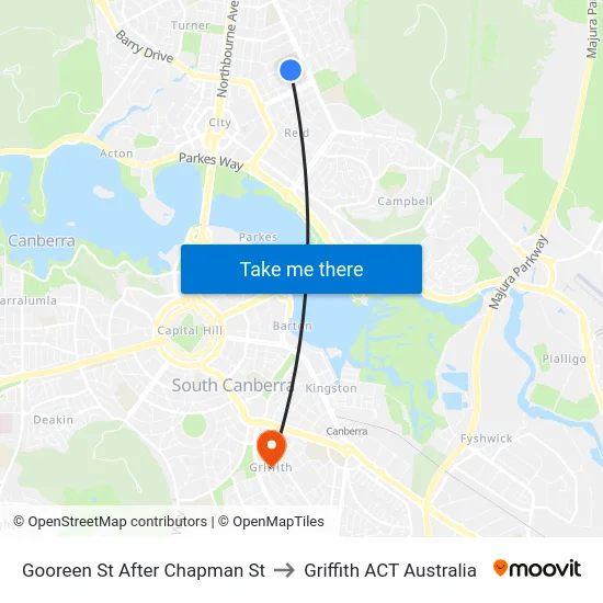 Gooreen St After Chapman St to Griffith ACT Australia map