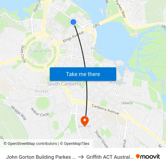 John Gorton Building Parkes Pl to Griffith ACT Australia map