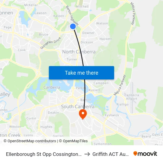 Ellenborough St Opp Cossington Smith St to Griffith ACT Australia map