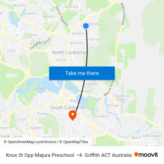 Knox St Opp Majura Preschool to Griffith ACT Australia map