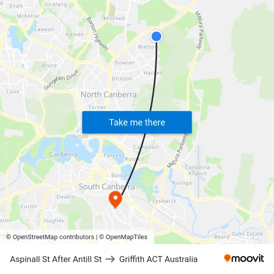 Aspinall St After Antill St to Griffith ACT Australia map