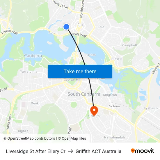 Liversidge St After Ellery Cr to Griffith ACT Australia map