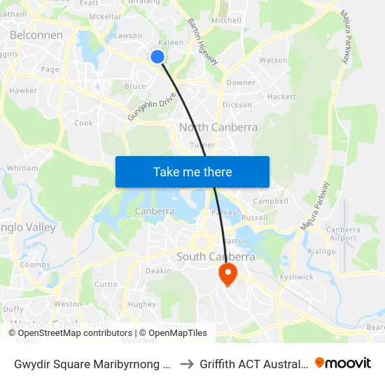Gwydir Square Maribyrnong Av to Griffith ACT Australia map