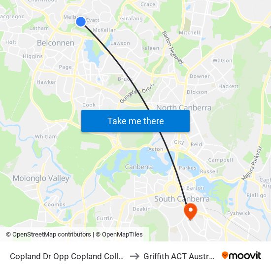 Copland Dr Opp Copland College to Griffith ACT Australia map
