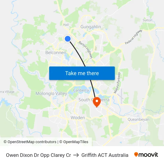 Owen Dixon Dr Opp Clarey Cr to Griffith ACT Australia map