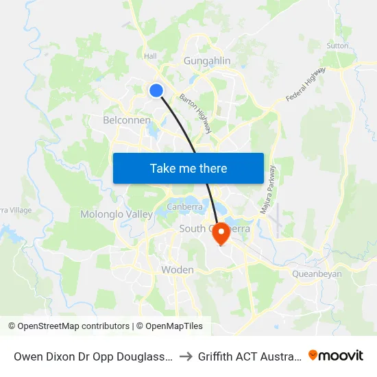 Owen Dixon Dr Opp Douglass St to Griffith ACT Australia map