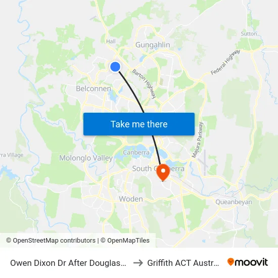 Owen Dixon Dr After Douglass St to Griffith ACT Australia map