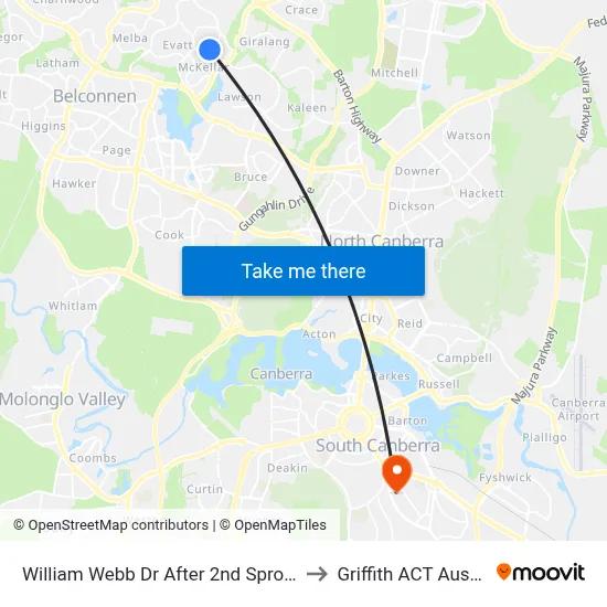 William Webb Dr After 2nd Sproule Cct to Griffith ACT Australia map