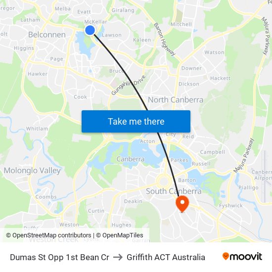 Dumas St Opp 1st Bean Cr to Griffith ACT Australia map