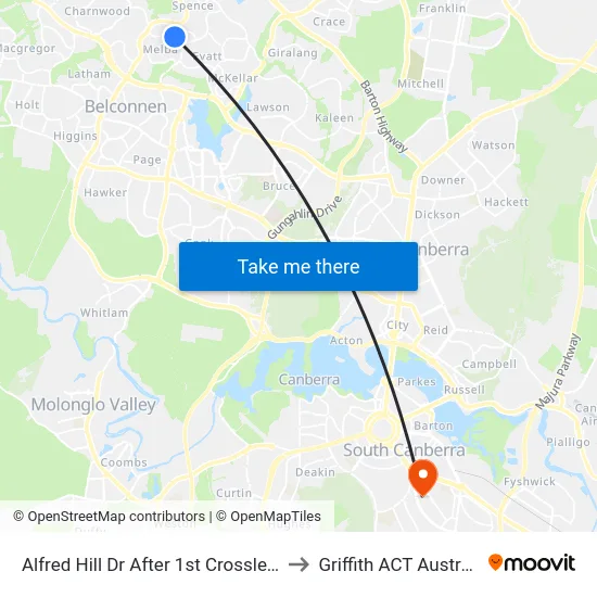 Alfred Hill Dr After 1st Crossley Cl to Griffith ACT Australia map