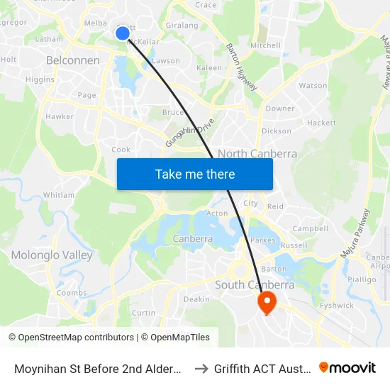 Moynihan St Before 2nd Alderman St to Griffith ACT Australia map