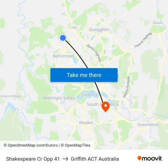 Shakespeare Cr Opp 41 to Griffith ACT Australia map