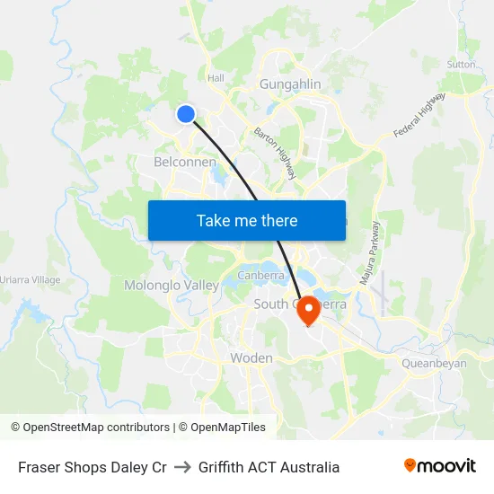 Fraser Shops Daley Cr to Griffith ACT Australia map
