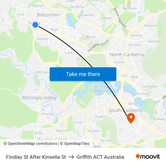 Findlay St After Kinsella St to Griffith ACT Australia map