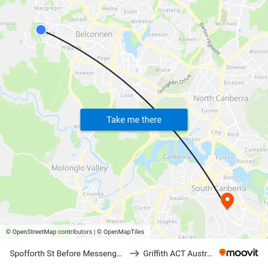 Spofforth St Before Messenger St to Griffith ACT Australia map