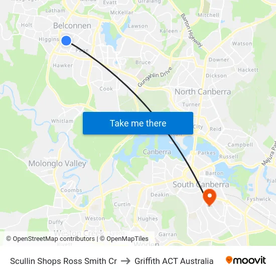 Scullin Shops Ross Smith Cr to Griffith ACT Australia map