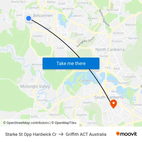 Starke St Opp Hardwick Cr to Griffith ACT Australia map