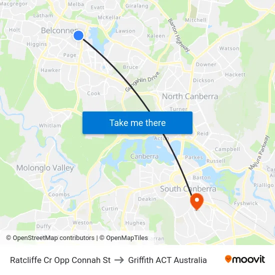 Ratcliffe Cr Opp Connah St to Griffith ACT Australia map