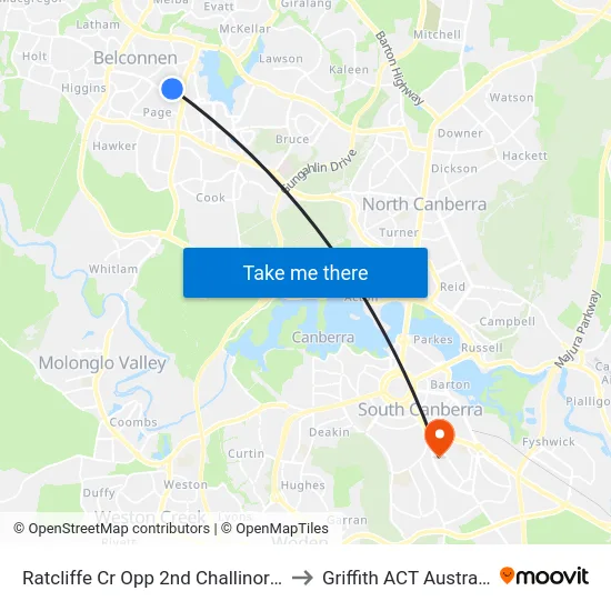 Ratcliffe Cr Opp 2nd Challinor Cr to Griffith ACT Australia map