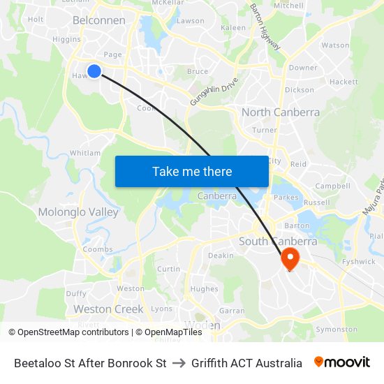 Beetaloo St After Bonrook St to Griffith ACT Australia map