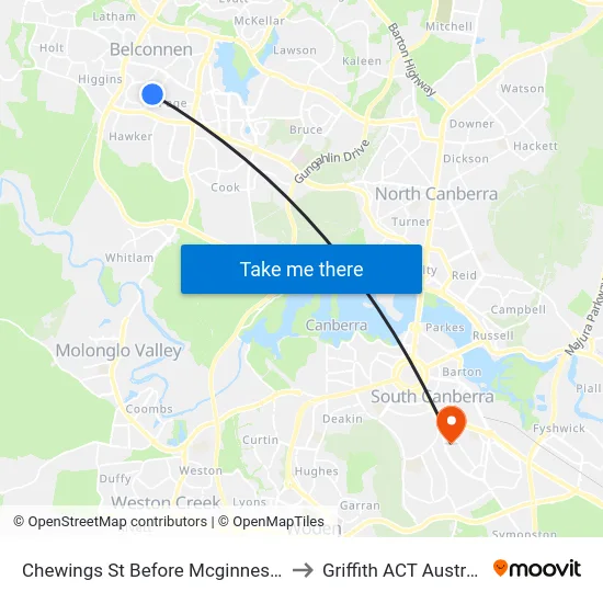 Chewings St Before Mcginness St to Griffith ACT Australia map