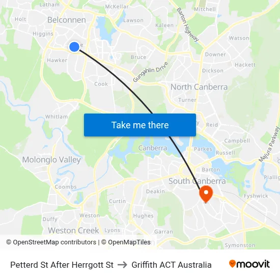 Petterd St After Herrgott St to Griffith ACT Australia map