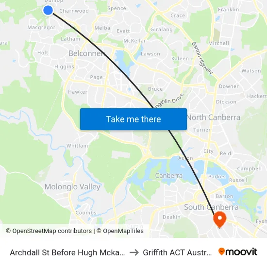 Archdall St Before Hugh Mckay Cr to Griffith ACT Australia map