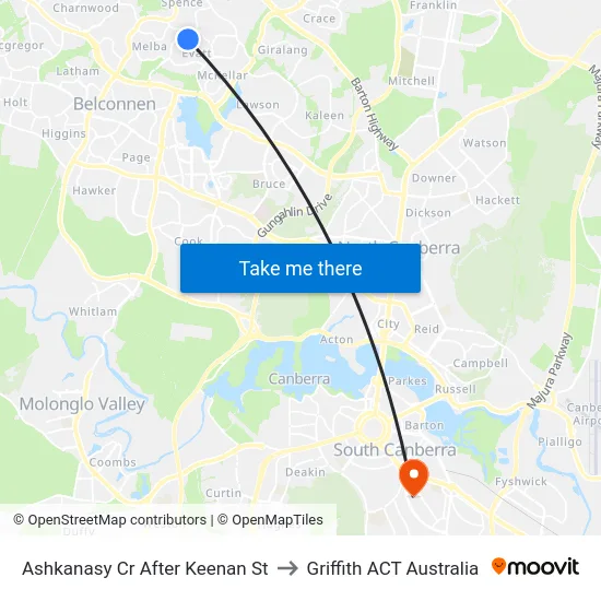 Ashkanasy Cr After Keenan St to Griffith ACT Australia map