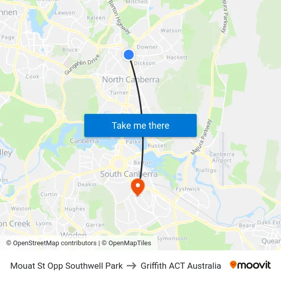 Mouat St Opp Southwell Park to Griffith ACT Australia map