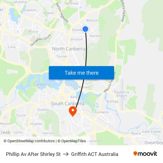 Phillip Av After Shirley St to Griffith ACT Australia map